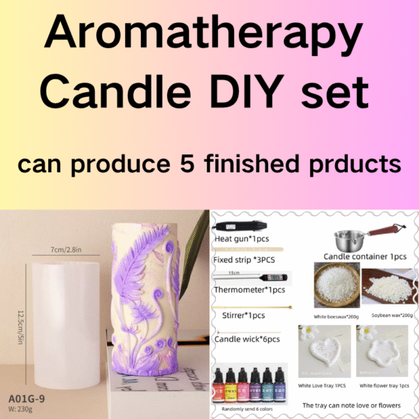 Candle making set with a full set of candle production products, soy candle wax set, suitable for children, beginners and adults, soy wax, dyes - Image 2